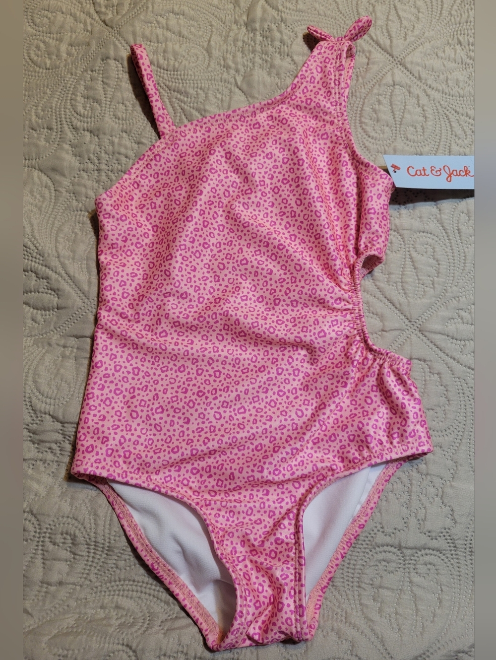 Cat & Jack Pink Leopard-Print One-Piece Swimsuit